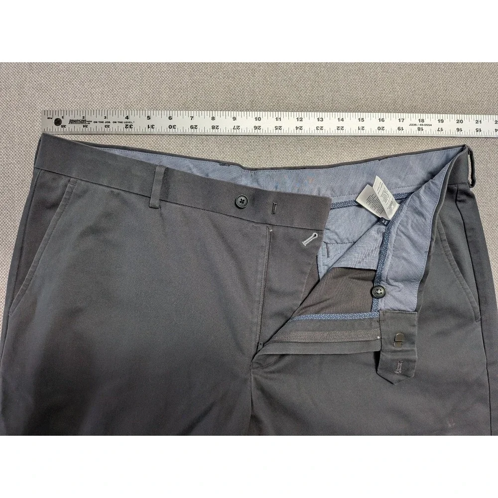 Charles Tyrwhitt Men's Gray Pants 40x34 Slim Fit Non-Iron Stretch Cotton Office